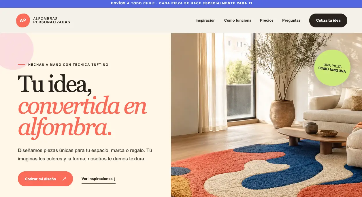 Screenshot de Alfombras Personalizadas