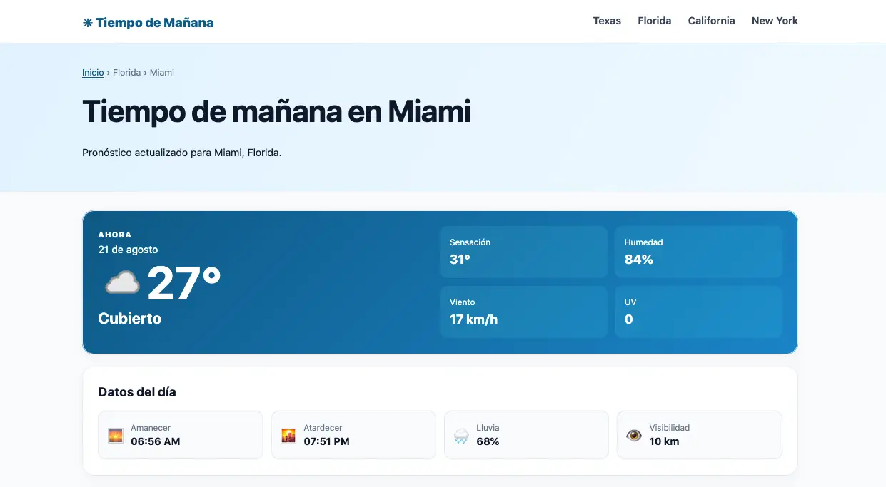 Screenshot de Tiempo de Mañana